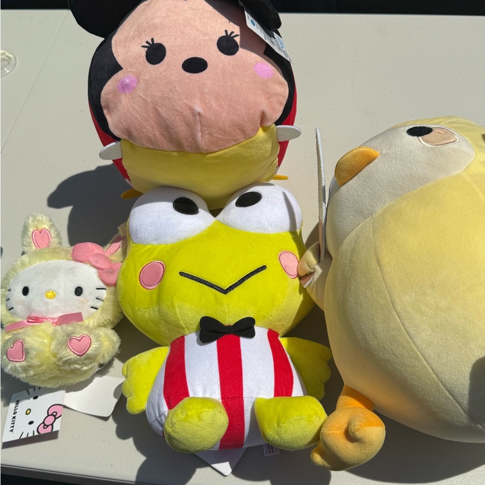 Sanrio Plush Toy Collection - Pink, Yellow, Red